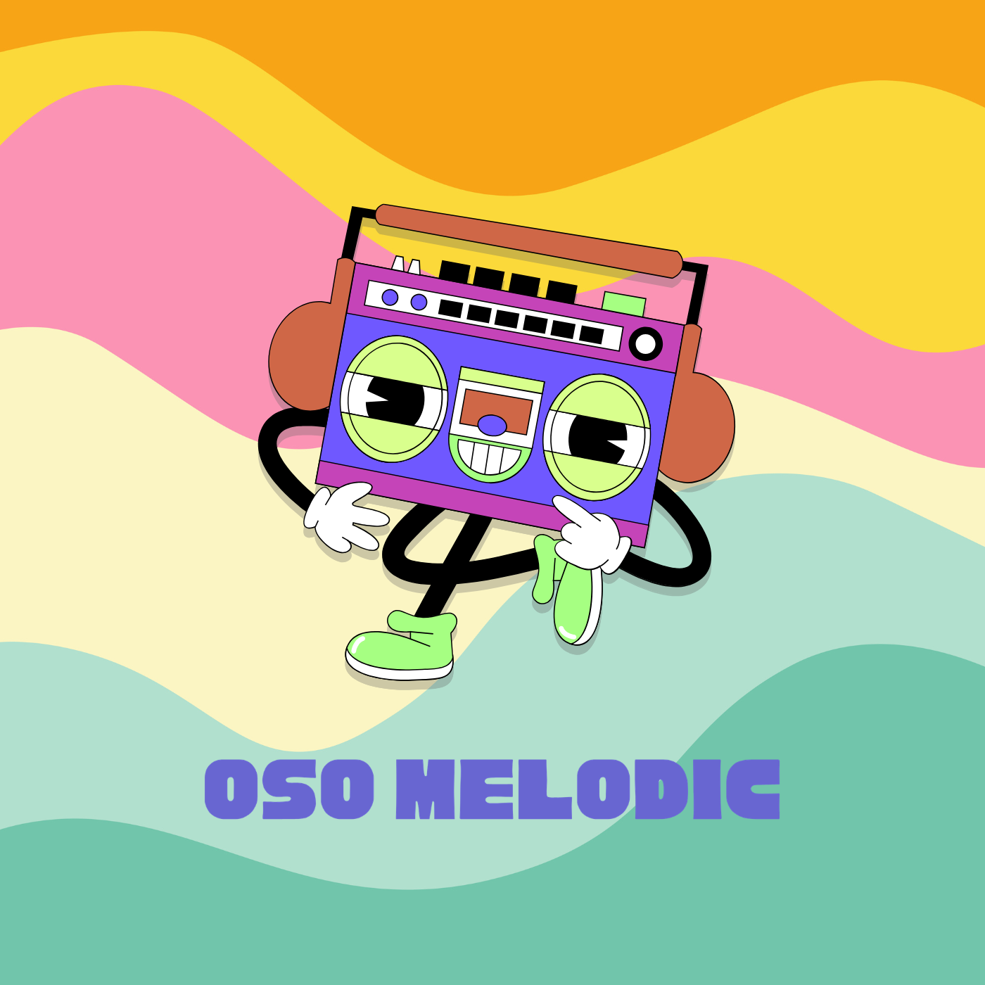 Colorful Oso Melodic boombox character artwork
